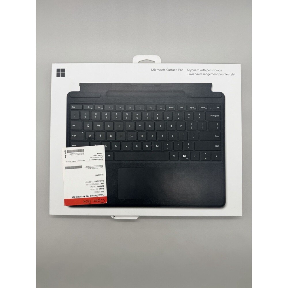Microsoft Surface Pro Keyboard with Pen Storage Black - Model 1864, 8,9,10 11th